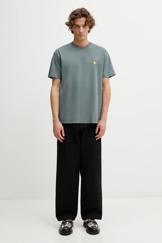 Памучна тениска Carhartt WIP SS Chase T-Shirt I026391.3H4XX зелен