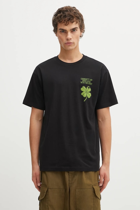 Carhartt WIP t-shirt bawełniany SS Clover T-Shirt nadruk czarny I036011.89XX