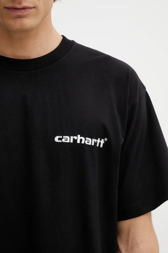 Carhartt WIP t-shirt bawełniany SS Caps T-Shirt czarny I036012.89XX