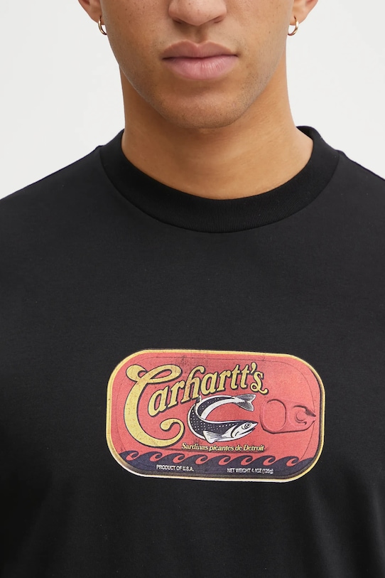 Carhartt WIP t-shirt bawełniany SS Sardinas T-Shirt czarny I036005.89XX