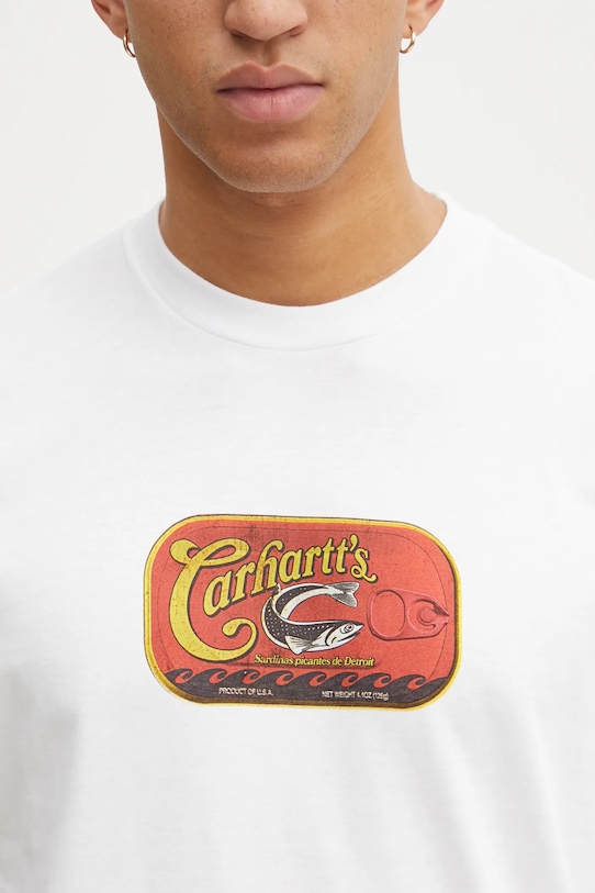 Carhartt WIP t-shirt bawełniany SS Sardinas T-Shirt biały I036005.02XX