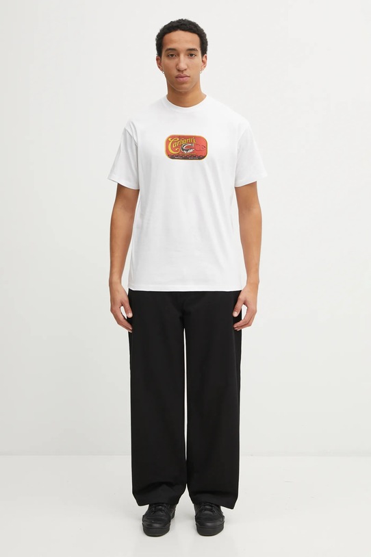 Carhartt WIP t-shirt bawełniany SS Sardinas T-Shirt I036005.02XX biały