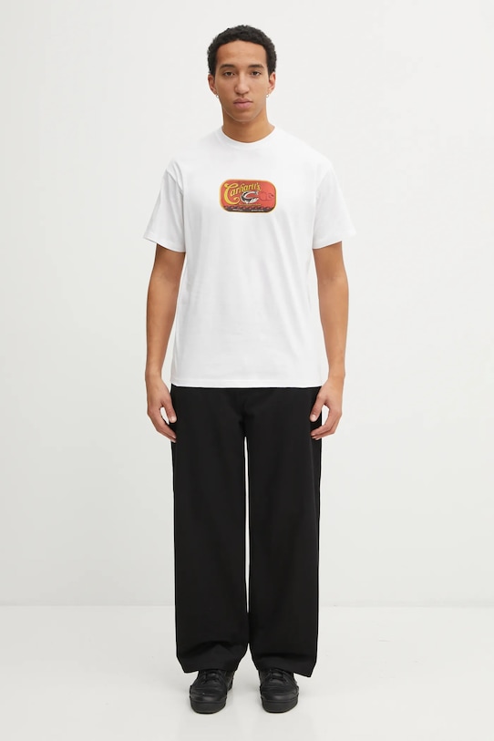 Carhartt WIP t-shirt bawełniany SS Sardinas T-Shirt I036005.02XX biały