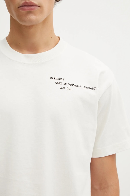 Carhartt WIP t-shirt bawełniany SS Punched T-Shirt beżowy I036006.D6XX