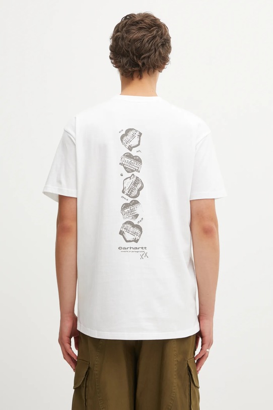 Carhartt WIP t-shirt bawełniany SS Garble T-Shirt nadruk biały I036007.02XX