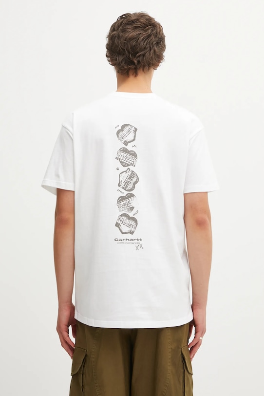 Carhartt WIP t-shirt bawełniany SS Garble T-Shirt nadruk biały I036007.02XX