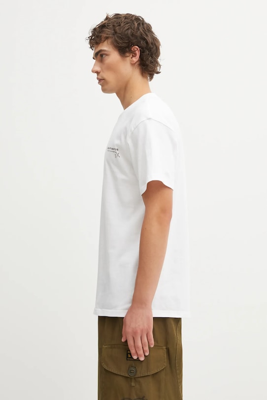 Carhartt WIP t-shirt bawełniany SS Garble T-Shirt I036007.02XX biały SS26
