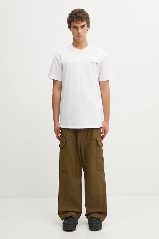 Carhartt WIP t-shirt bawełniany SS Garble T-Shirt I036007.02XX biały