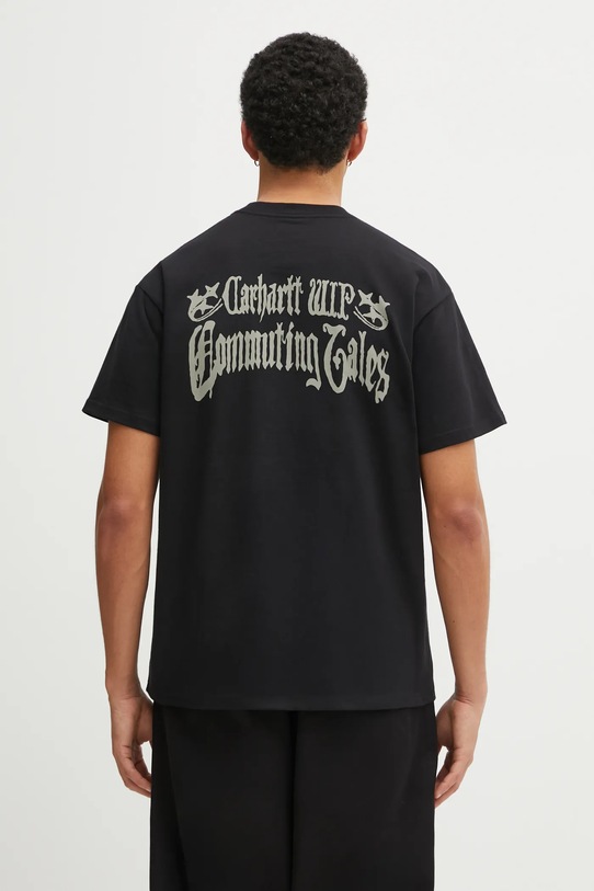 Carhartt WIP t-shirt bawełniany SS Commuting Tales T-Shirt nadruk czarny I036010.89XX