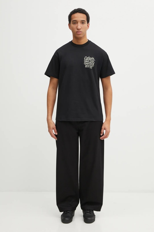 Carhartt WIP t-shirt bawełniany SS Commuting Tales T-Shirt I036010.89XX czarny
