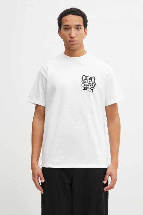 Odzież Carhartt WIP t-shirt bawełniany SS Commuting Tales T-Shirt I036010.02XX biały