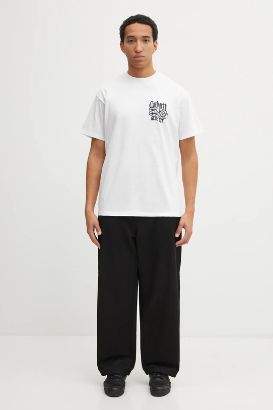 Carhartt WIP t-shirt bawełniany SS Commuting Tales T-Shirt I036010.02XX biały