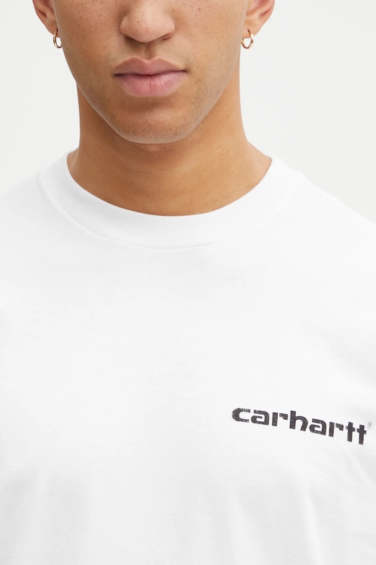 Carhartt WIP t-shirt bawełniany SS Archive Script T-Shirt biały I036001.02XX