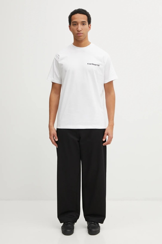 Carhartt WIP t-shirt bawełniany SS Archive Script T-Shirt I036001.02XX biały