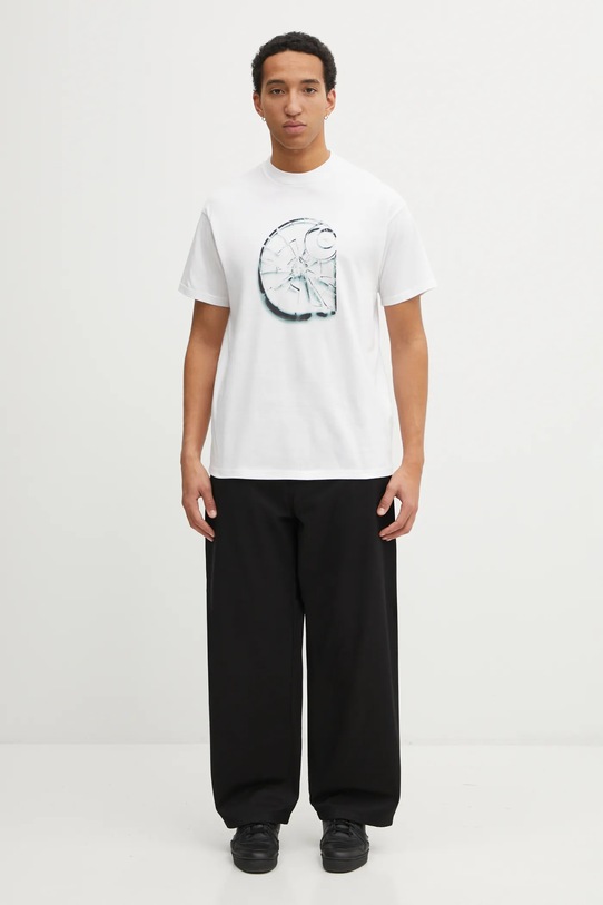 Carhartt WIP t-shirt bawełniany SS Shattered T-Shirt I036016.02XX biały