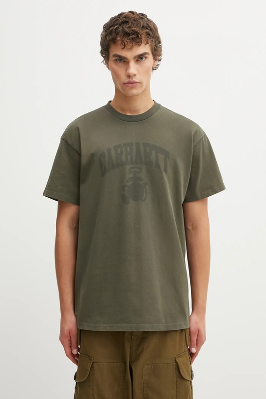 Carhartt WIP t-shirt bawełniany SS Faded Pond Corps T-Shirt nadruk zielony I036064.6360