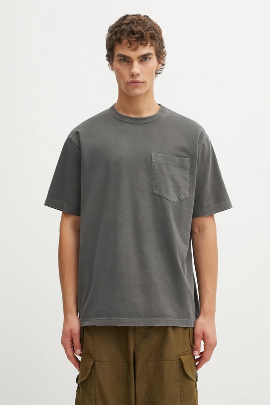 Carhartt WIP t-shirt bawełniany SS Torion Pocket T-Shirt gładkie szary I035957.89B7