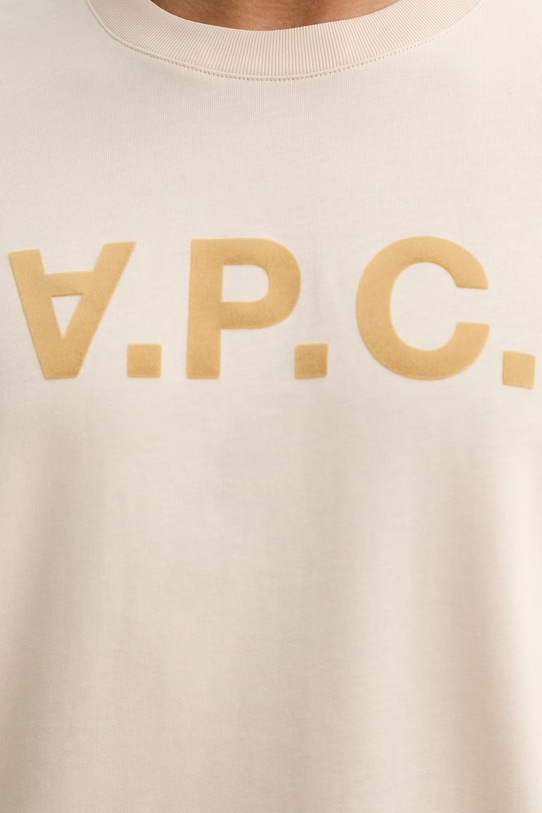 A.P.C. t-shirt bawełniany T-SHIRT AMPLE MANCHES COURTES VPC COHLR.M26385 beżowy