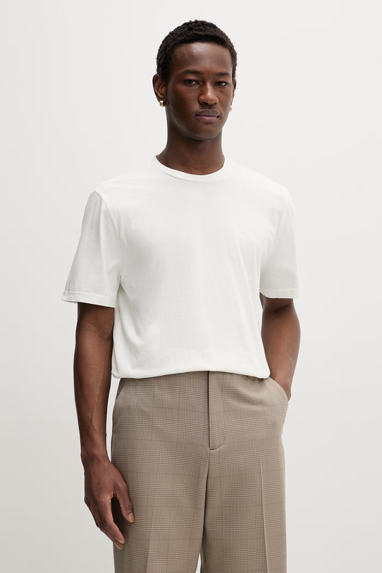 Odzież A.P.C. t-shirt męski bawełniany COHBS.M26465 beżowy