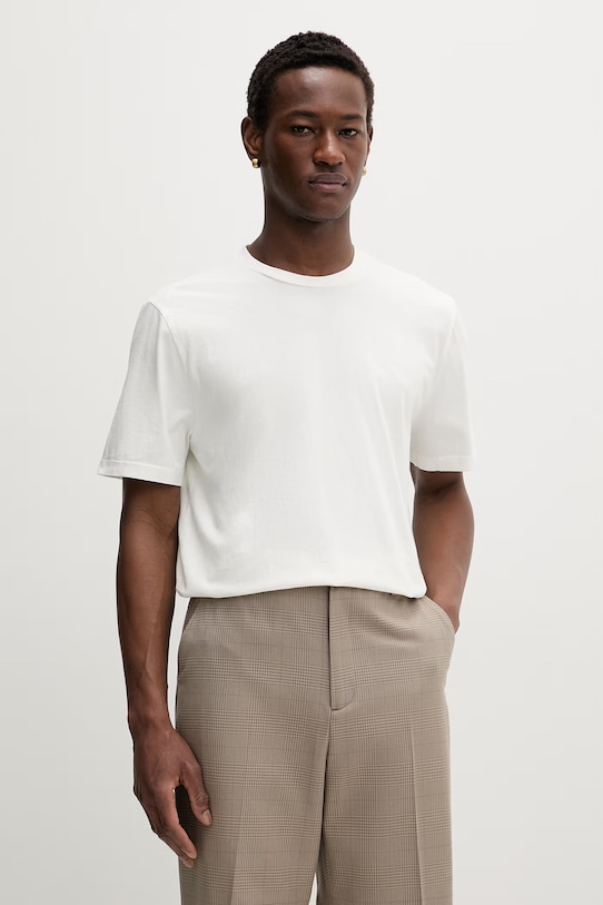 Odzież A.P.C. t-shirt męski bawełniany COHBS.M26465 beżowy