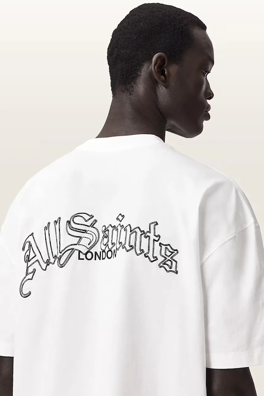 AllSaints tricou din bumbac DESCENT M044PD alb