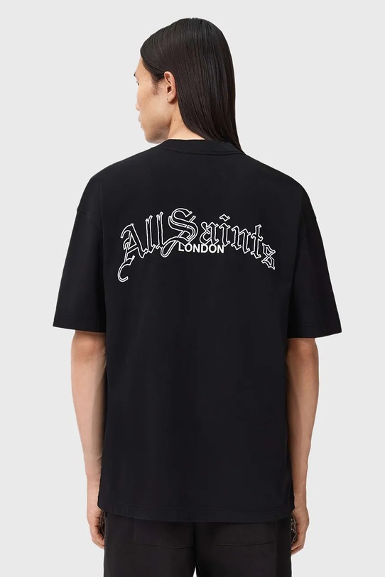 AllSaints t-shirt bawełniany DESCENT M044PD czarny SS26