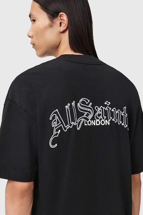 AllSaints t-shirt bawełniany DESCENT M044PD czarny