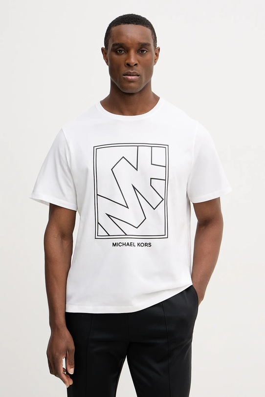 Michael Kors t-shirt bawełniany nadruk biały CR652SY1V2