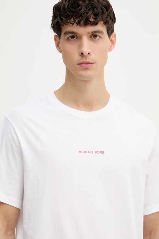Michael Kors t-shirt męski bawełniany biały CR652VEFV4