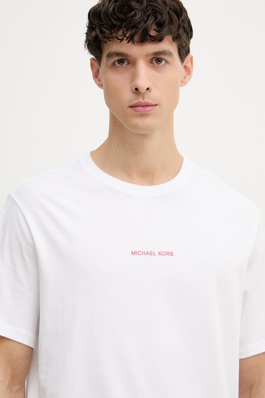 Michael Kors t-shirt męski bawełniany biały CR652VEFV4