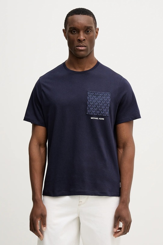 Michael Kors t-shirt bawełniany bawełna granatowy CR652T1FV4