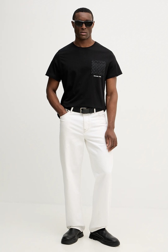 Michael Kors t-shirt bawełniany CR652T1FV4 czarny SS26