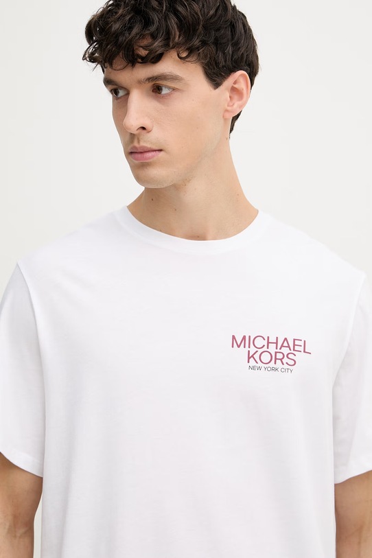 Michael Kors t-shirt męski bawełniany biały CR652YHFV4