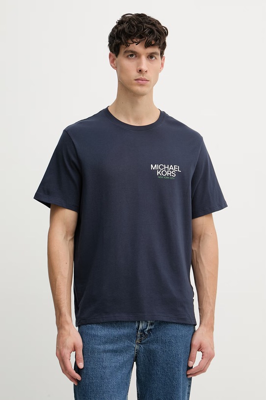 Odzież Michael Kors t-shirt męski bawełniany CR652YHFV4 granatowy