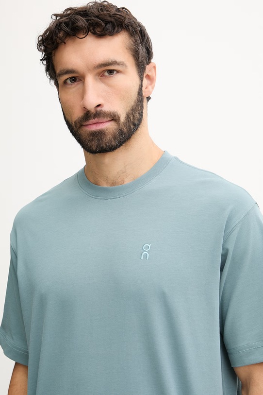 On t-shirt bawełniany Club Collective turkusowy 1MG10714364