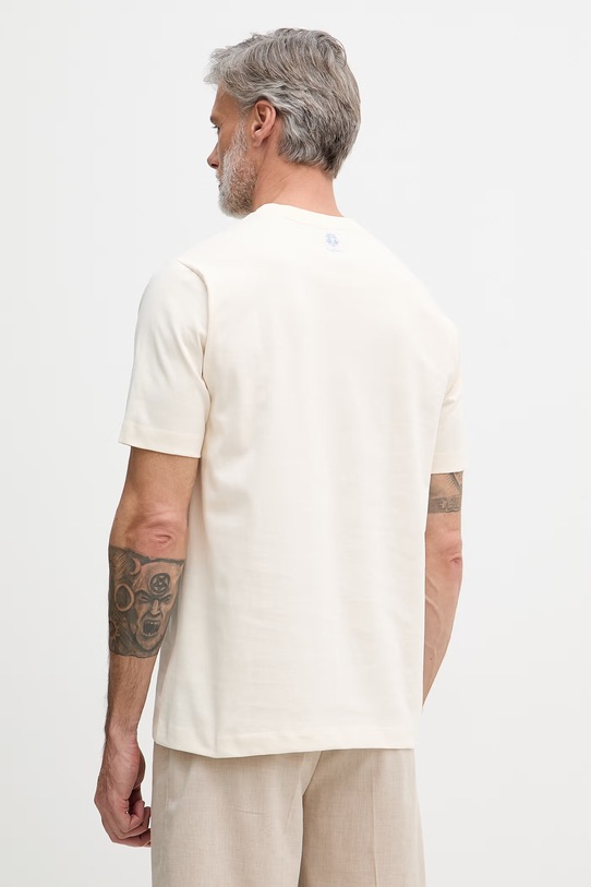 Odzież Mos Mosh t-shirt męski bawełniany Calm 509800 beżowy