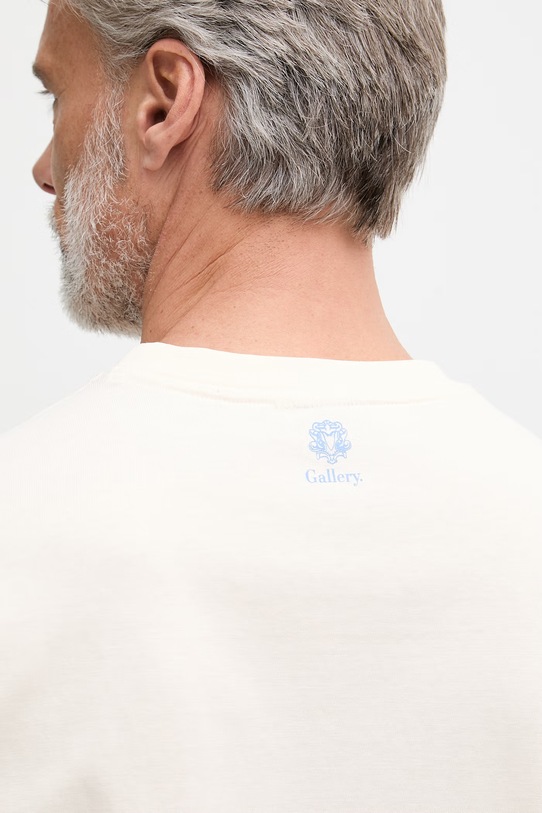 Mos Mosh t-shirt męski bawełniany Calm 509800 beżowy