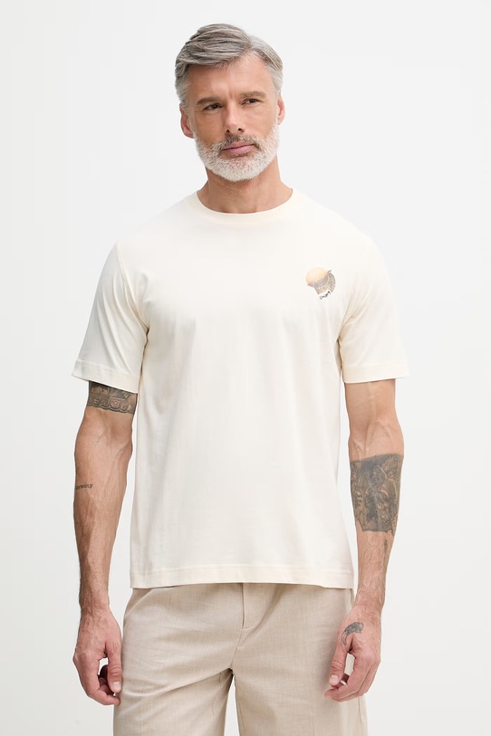 Odzież Mos Mosh t-shirt męski bawełniany Amalfi 510080 beżowy