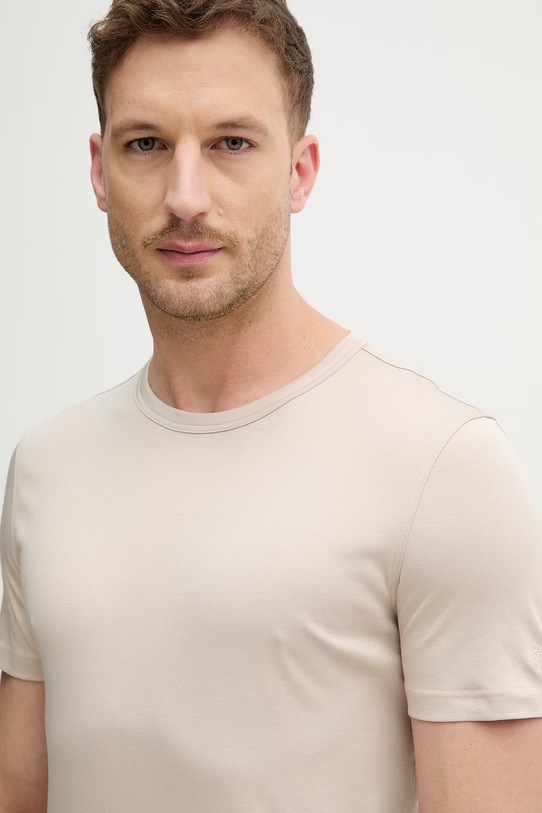 Mos Mosh t-shirt bawełniany Perry beżowy 500930