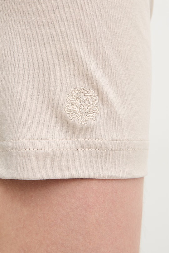 Mos Mosh t-shirt bawełniany Perry 500930 beżowy