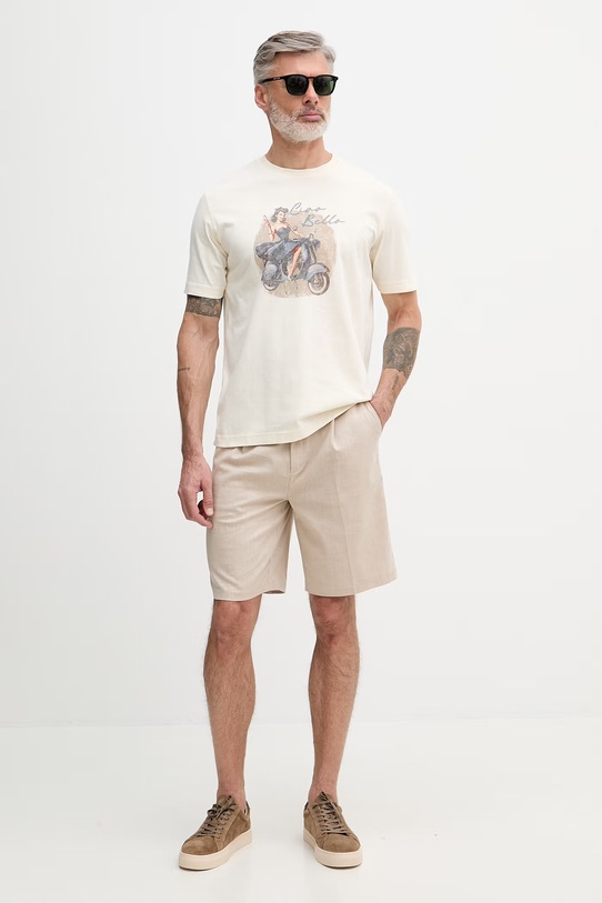 Mos Mosh t-shirt męski bawełniany Ciao 510060 beżowy SS26