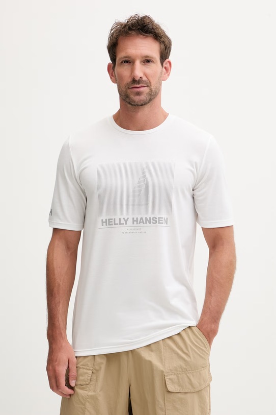 Helly Hansen t-shirt treningowy męski HP RACE GRAPHIC biały 34419.003