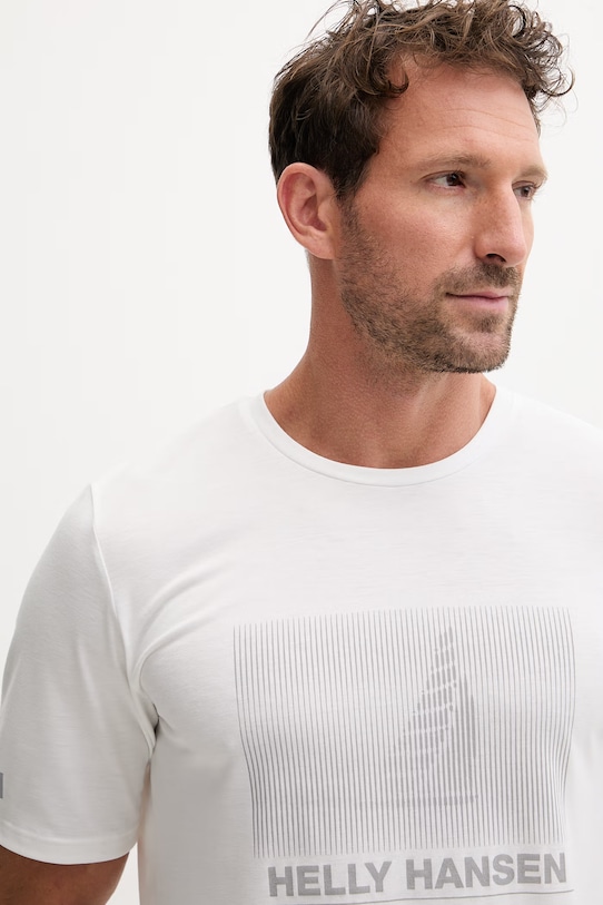 Helly Hansen t-shirt treningowy męski HP RACE GRAPHIC biały 34419.003