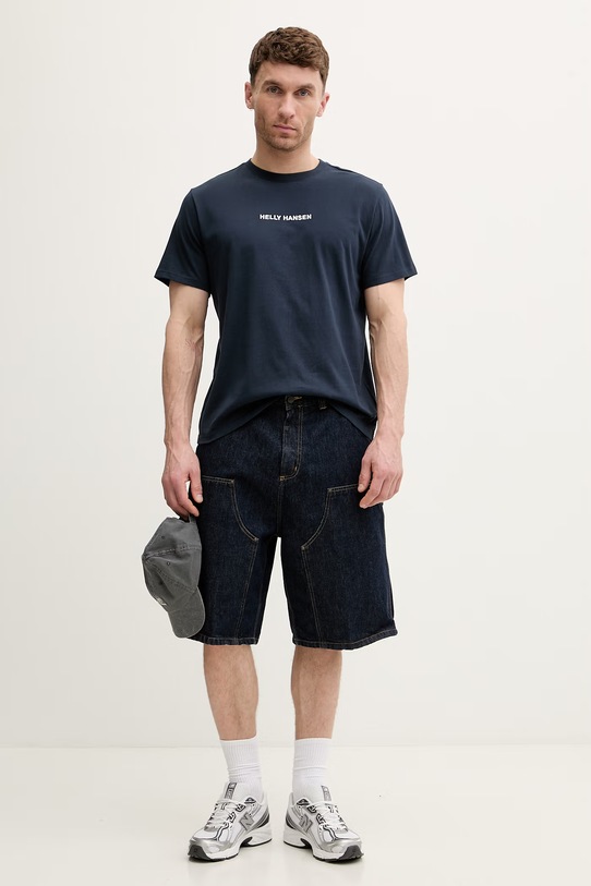 Helly Hansen t-shirt męski bawełniany CORE 54598.597 granatowy SS26