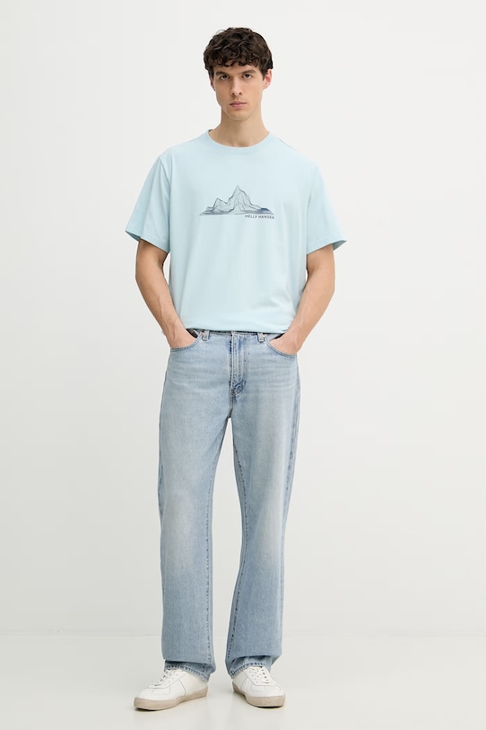 Helly Hansen T-shirt męski bawełniany MASSIF GRAPHIC 54600.538 niebieski SS26