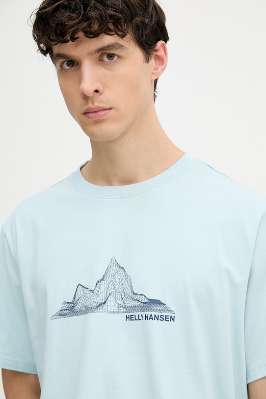Helly Hansen T-shirt męski bawełniany MASSIF GRAPHIC niebieski 54600.538
