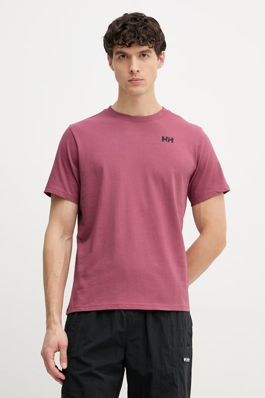 Odzież Helly Hansen T-shirt męski bawełniany MASSIF GRAPHIC 54600.664 różowy