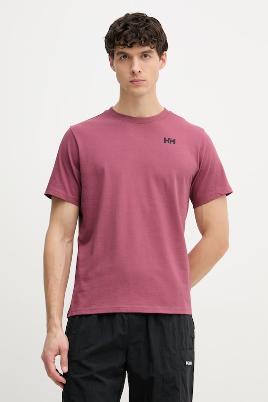 Odzież Helly Hansen T-shirt męski bawełniany MASSIF GRAPHIC 54600.664 różowy