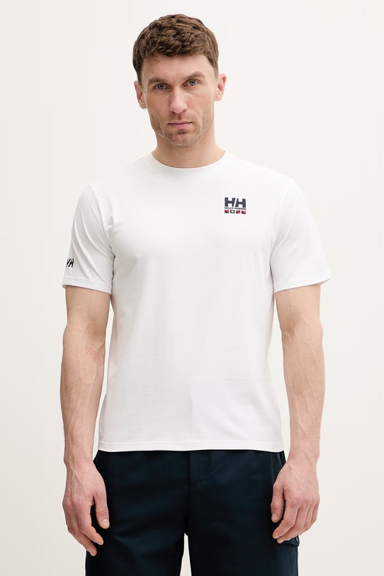 Helly Hansen t-shirt męski bawełniany SHORELINE biały 54601.002