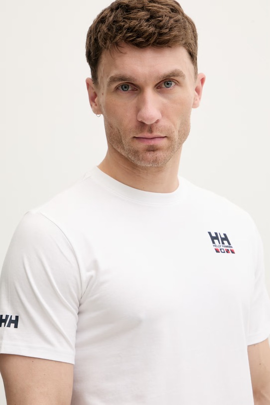 Odzież Helly Hansen t-shirt męski bawełniany SHORELINE 54601.002 biały